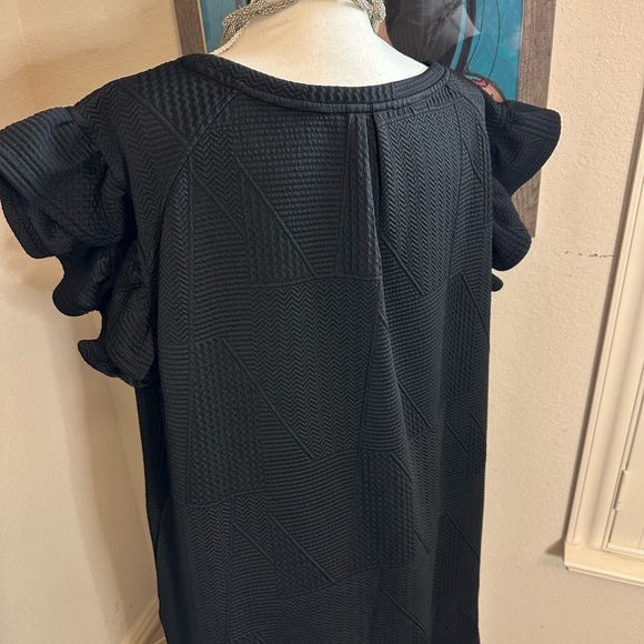 Umgee Black Ruffle Sleeveless Dress 1X PLUS - Picture 3 of 6